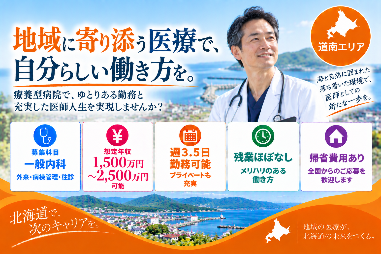 【大手法人×オンコール対応無し】道南エリア/最大年収2.200万円可/ワークライフバランス◎