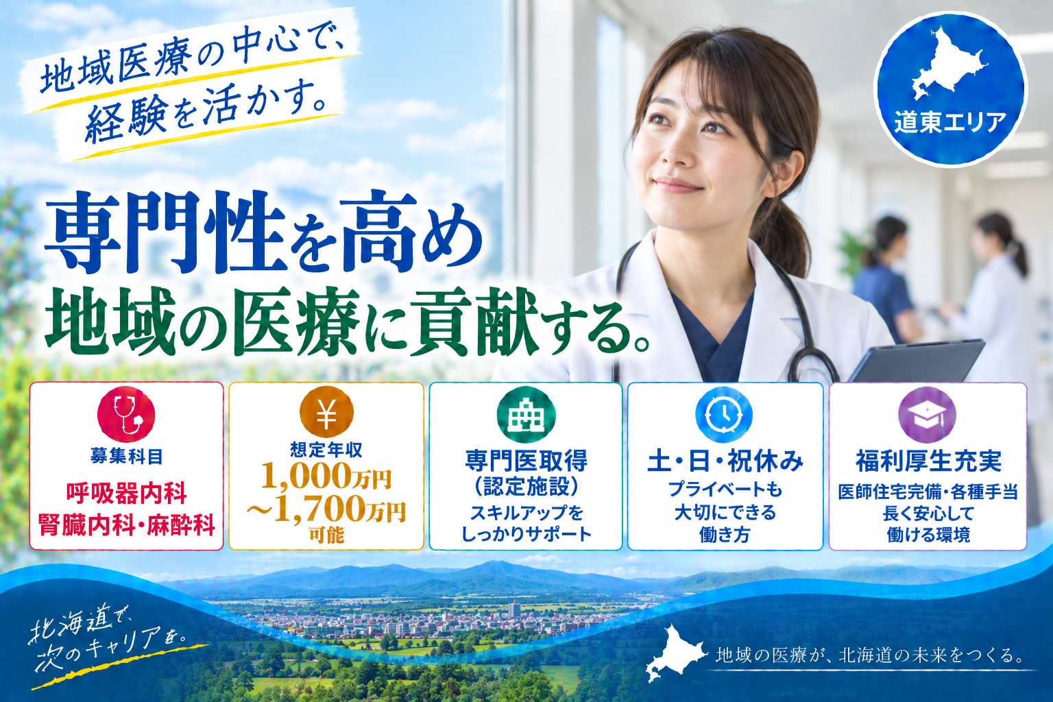 【公的病院×各種研修認定施設】道東エリア／ワークライフバランス◎/急性期病院